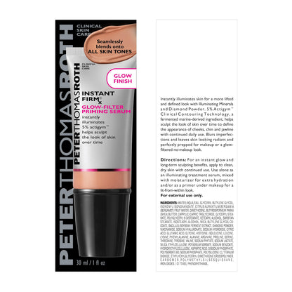 Peter Thomas Roth | Instant FIRMx Glow-Filter Priming Serum, Illuminating and Firming Serum, Helps Sculpt the Look of Skin Over Time, Blends Onto All Skin Tones
