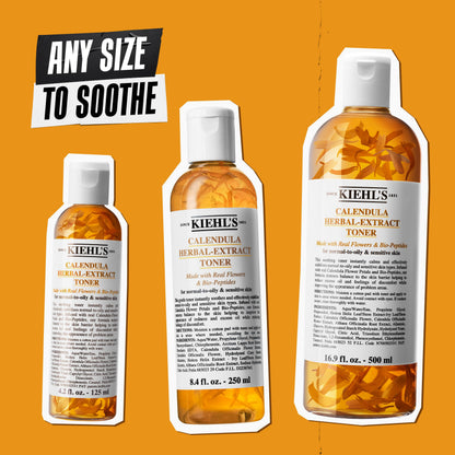 Kiehl's Calendula Herbal Extract Alcohol-Free Toner, Soothing Facial Toner for Normal to Oily Skin, Visibly Reduces Redness & Oil, Improves Skin Texture, Paraben-Free, Fragrance-Free, Non-acnegenic