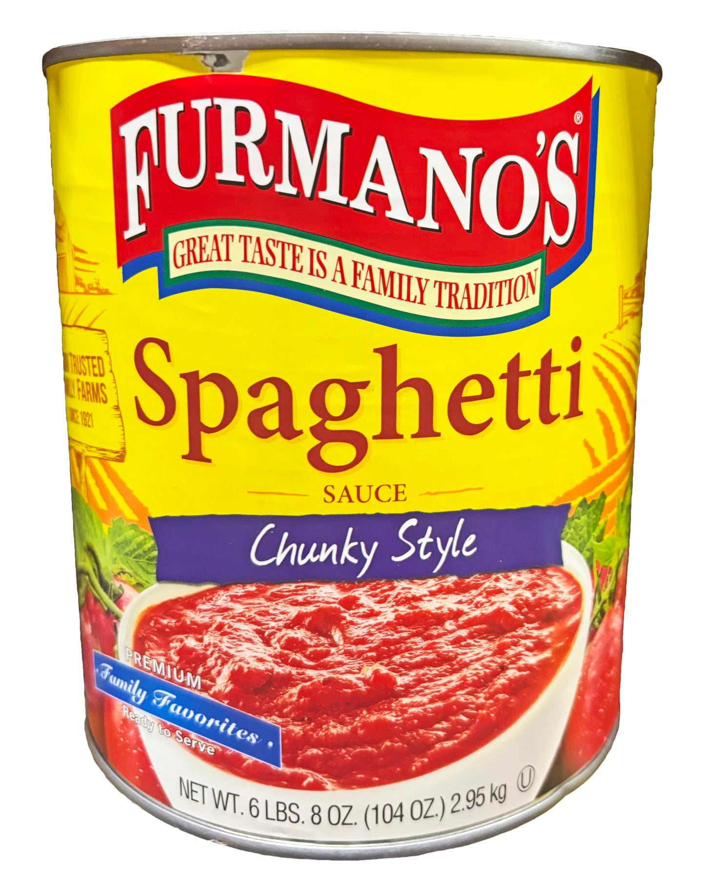 Furmano's Spaghetti Sauce | Chunky Style | Kosher | 6.5 lbs.
