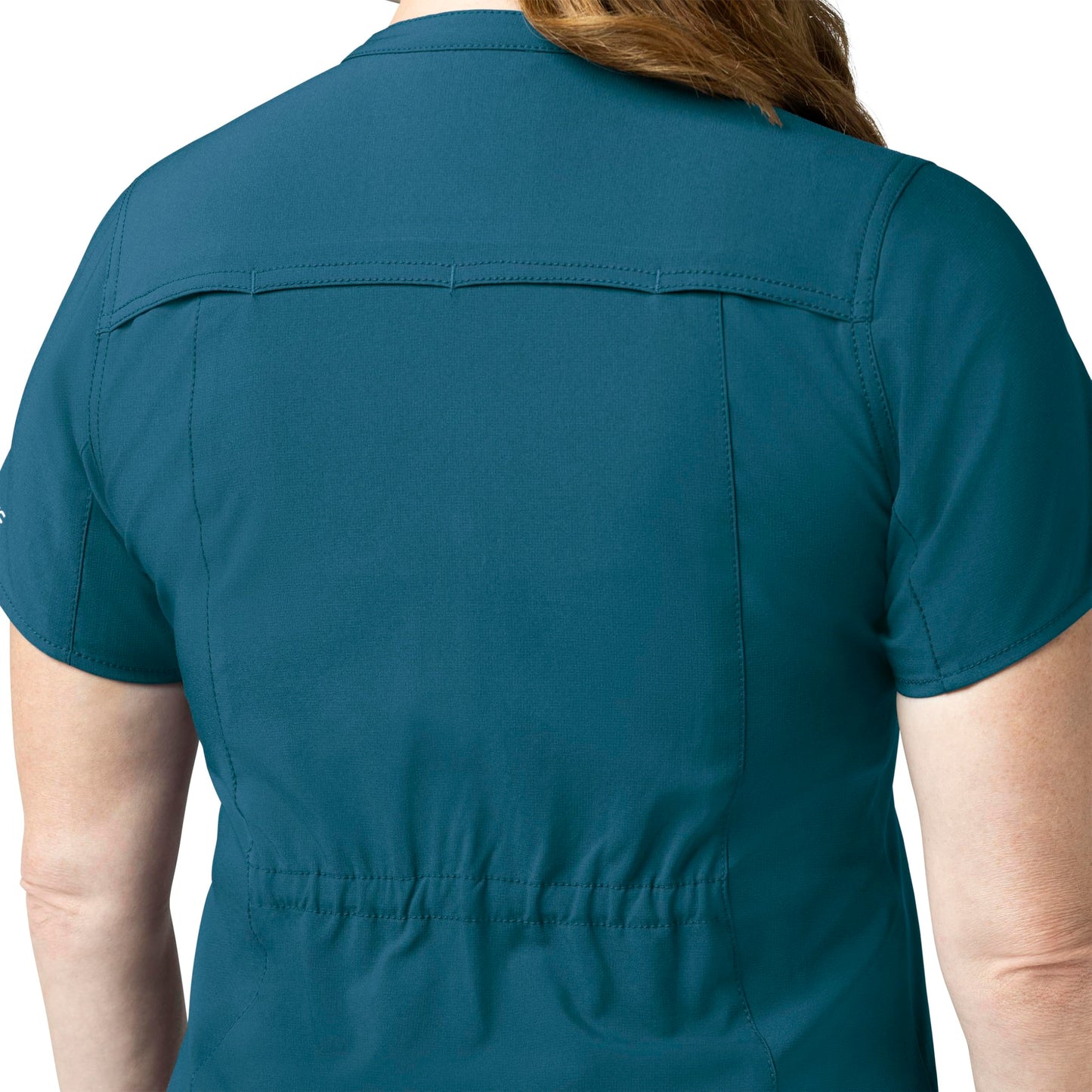 Carhartt Cross-Flex Scrubs for Women, Henley Tunic Scrub Top - Caribbean Blue, XS