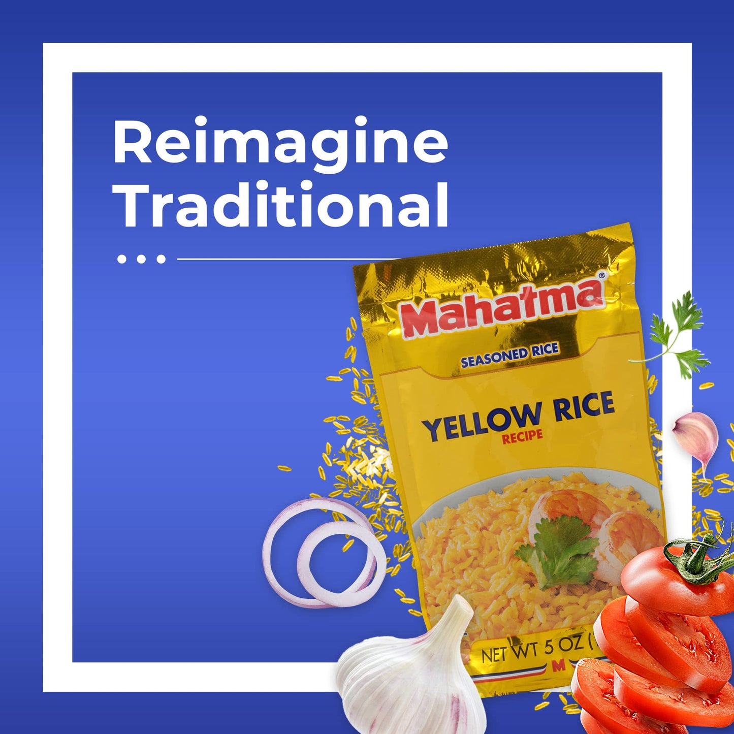 Mahatma Yellow Rice Mix, Long-Grain Rice, Stovetop or Microwave Rice, Gluten-Free and Kosher 20-Minute, 5 Ounces, Pack of 12
