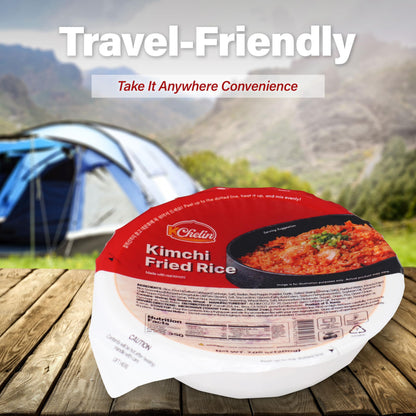 Microwaveable Korean Kimchi Fried Rice (Pack of 6), Korean Food, Instant, Quick & Delicious, Shelf- Stable, On-the-Go Meals, 7.05 oz per Bowl