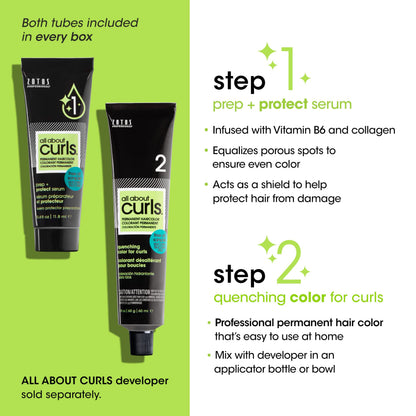 All About Curls Permanent Hair Color Dye For Curly Hair | 100% Gray Coverage | Nourished & Radiant Curls | Vibrant Shine & Color
