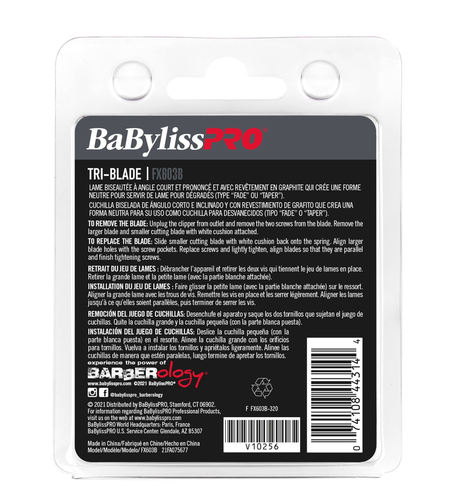 BaBylissPRO Replacement Clipper Tri-Blades for FX870, FX825, FX673 Clippers and most 2-hole blade systems