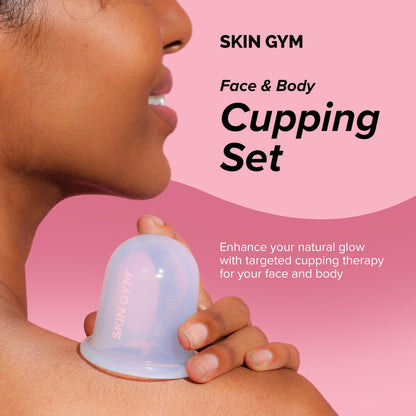 SKIN GYM Face & Body Cupping Set, 7-Piece Silicone Massage Cups for Facial and Body Therapy
