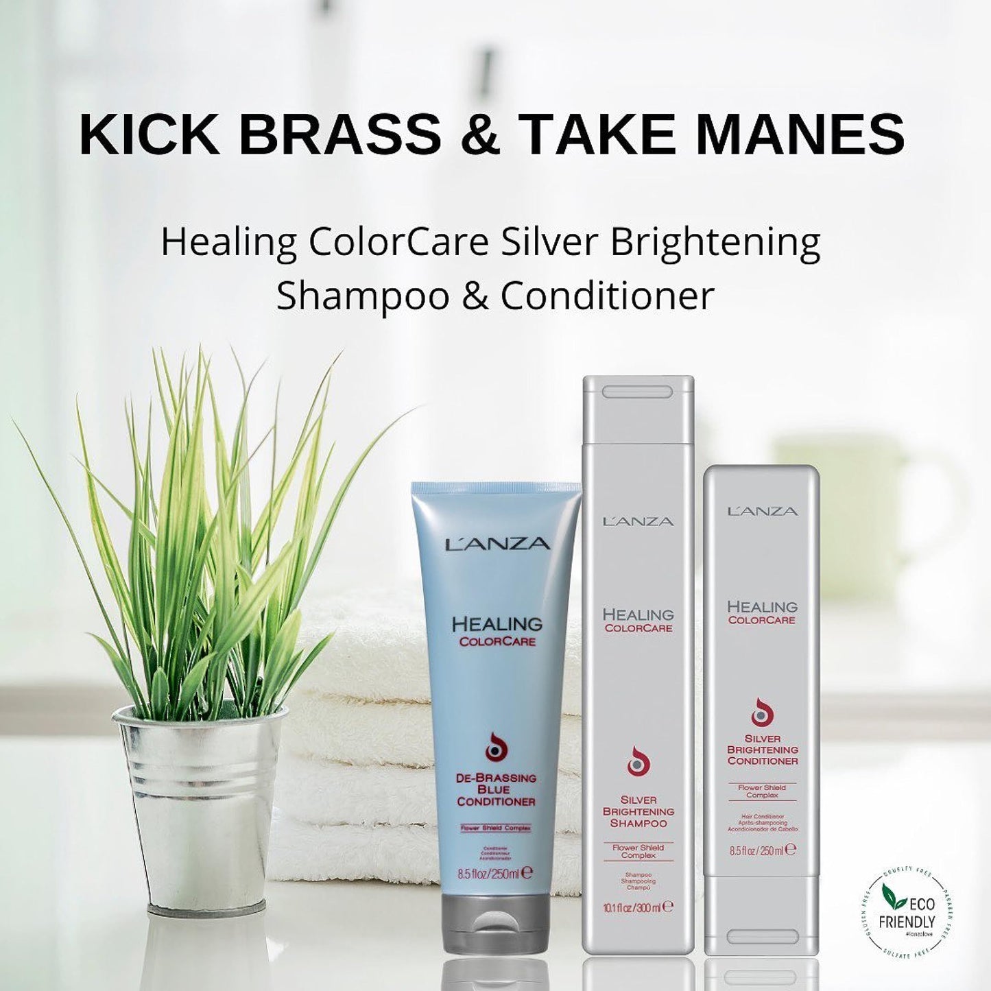 L'ANZA Healing ColorCare Ultra De-Brassing Professional Blue Conditioner, Color Toning Haircare to Eliminate Unwanted Brassiness, Sulfate-free Formula