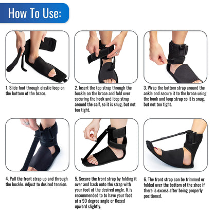 Heelbo Plantar Fasciitis Night Splint Bundle with Massage Roller and Relief Stretching Guide – Adjustable Foot Support, Heel Pain, Arch & Achilles Tendonitis Brace, Men & Women