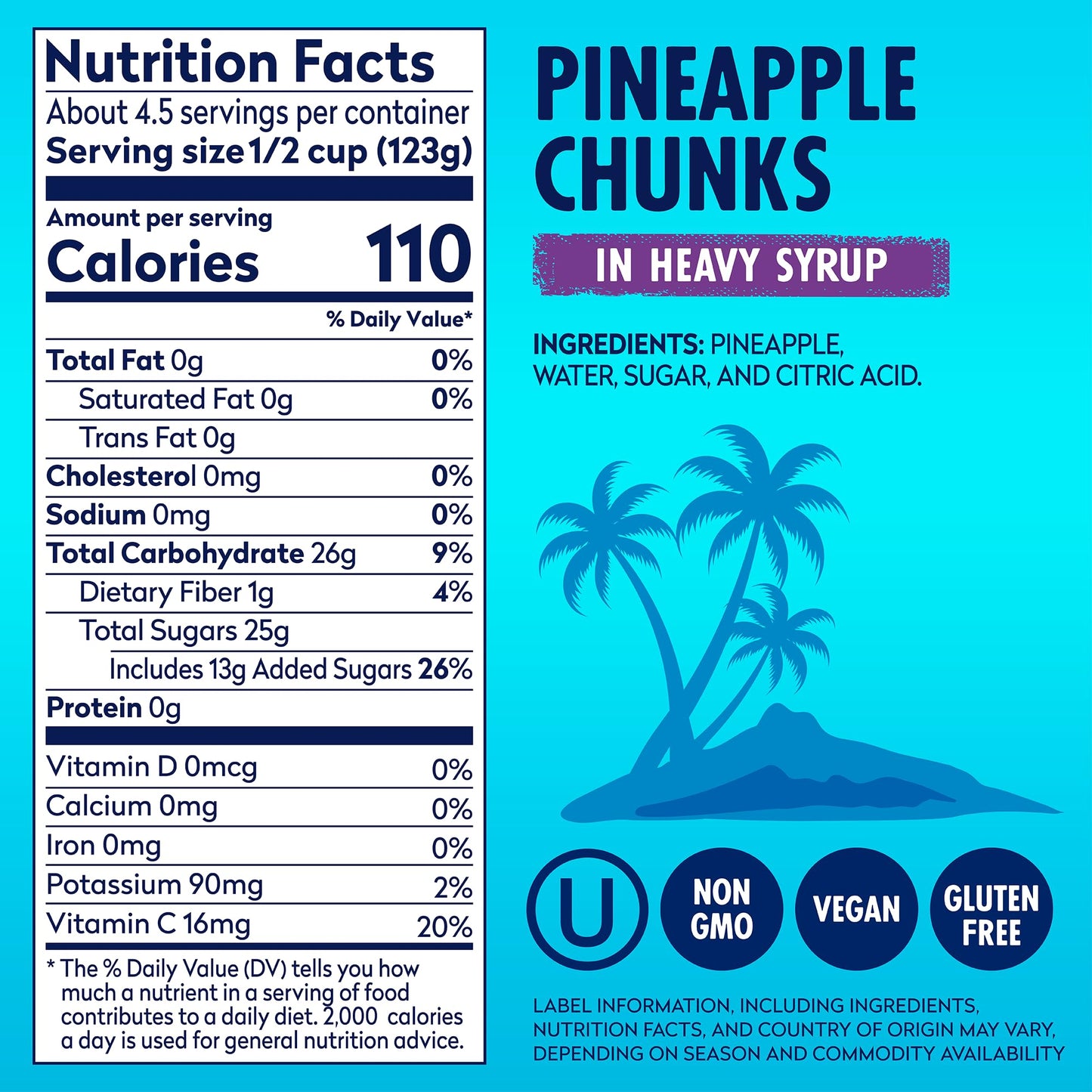 Dole Pineapple Chunks in Heavy Syrup - Dole Canned Fruit - Rich Source of Vitamin C - 20 oz Can - 12 Pack