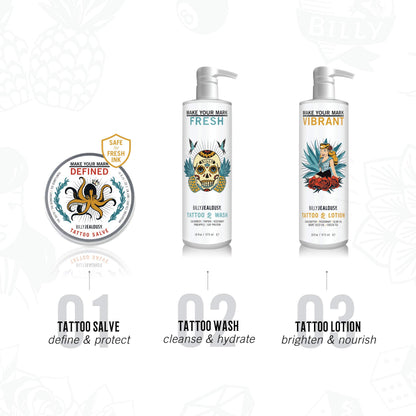 Billy Jealousy Make Your Mark Defined Tattoo Salve, Tattoo Aftercare with Vitamin E and Soybean & Lavender Oils, Protects, Deeply Nourishes, and Enhances Vibrancy, 2 oz