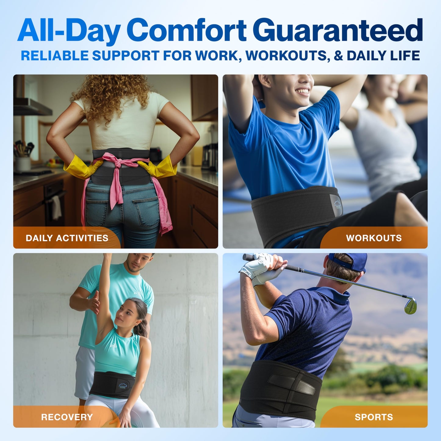Modvel Lower Back Brace for Men and Women – Back Support Belt for Pain Relief, Herniated Disc, Sciatica, Scoliosis – Lumbar Compression Brace.