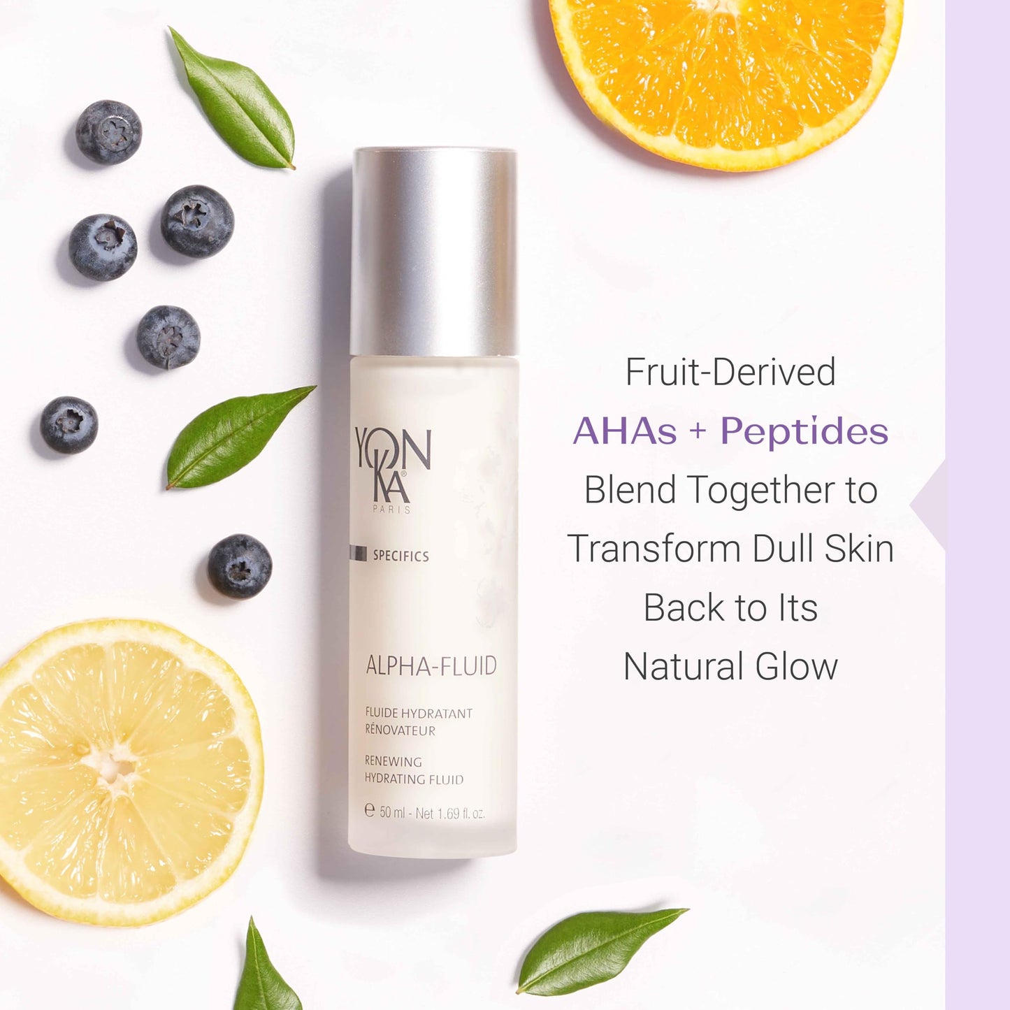 Yon-Ka Alpha Fluid | Age Defense Lightweight Moisturizer for Fine Lines | Vitamin E, Rice Bran Oil and Fruit AHA | for All Skin Types | 1.69 fl oz
