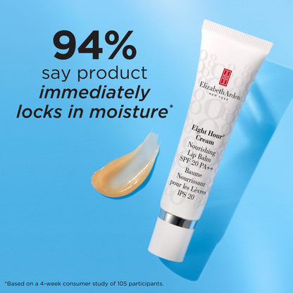 Elizabeth Arden Eight Hour Cream Nourishing Lip Balm, SPF 20 Sunscreen Balm, Moisturizer for Chapped Lips with Shea Butter & Vitamin E, 0.5 fl oz