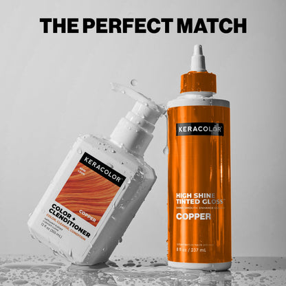 Keracolor High Shine Tinted Hair Gloss, In-Shower Hair Glaze, Sheer Color-Enhancing Glossing Treatment, Copper, 8 Fl Oz