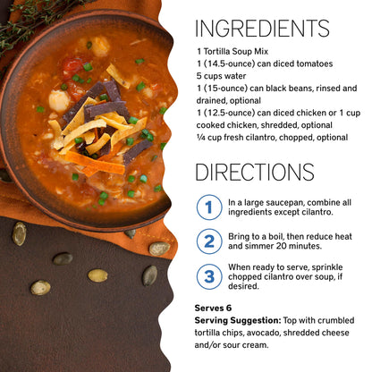 Southern Living Tortilla Soup Mix, Fresh Ingredients, Soup Seasoning Mix, Family Dinner, Tortilla Casserole, Tortilla Soup, Gourmet Meal, 2 Seasoning Packets