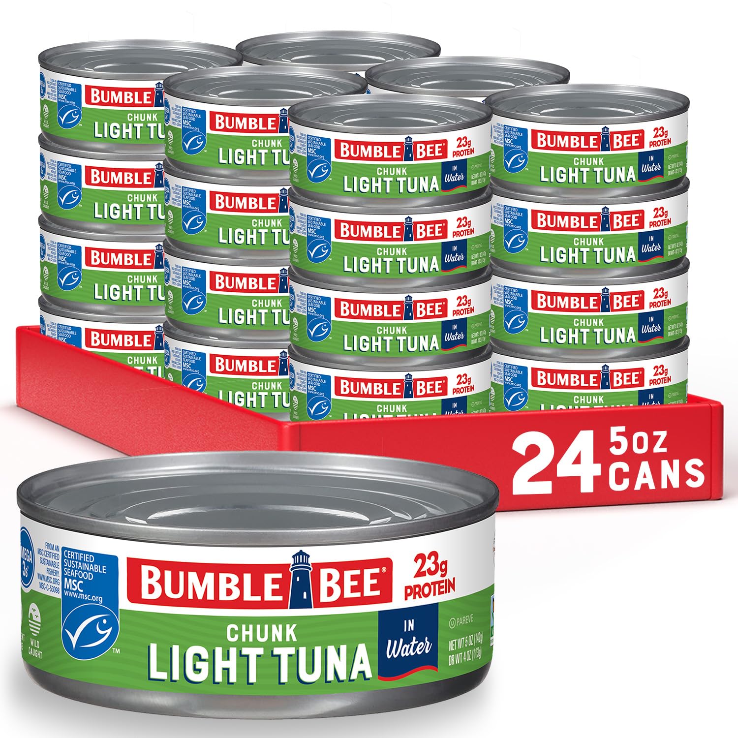 Bumble Bee Chunk Light Tuna In Water, 5 oz Cans (Pack of 24) - Wild Ca ...