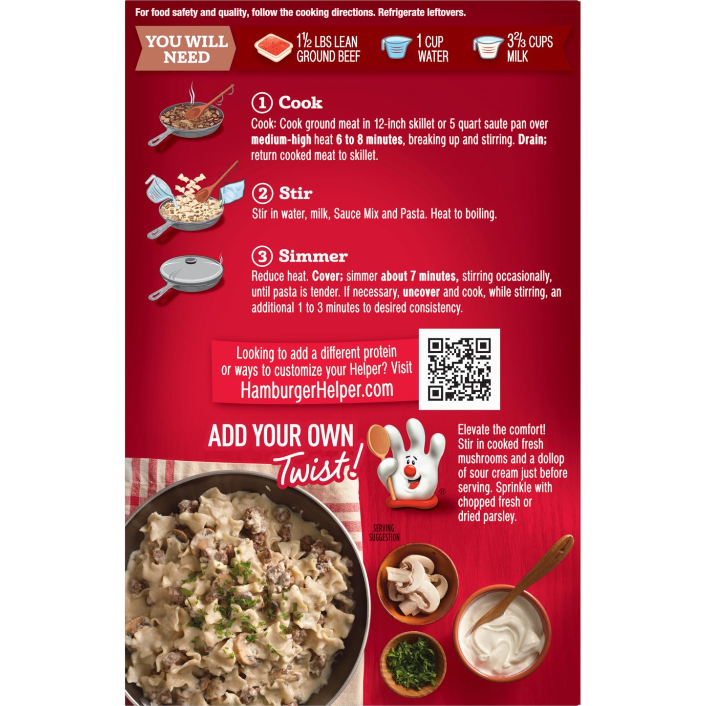 Hamburger Helper Stroganoff Value Size Pasta Meal (10.2 oz - 6 Pack) No Artificial Flavors, Ready in 3 Easy Steps, Quick Meals for Midweek Dinners, Busy Evenings & Families On-the-Go