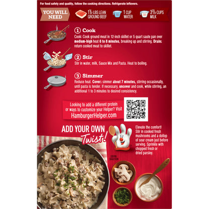 Hamburger Helper Stroganoff Value Size Pasta Meal (10.2 oz - 6 Pack) No Artificial Flavors, Ready in 3 Easy Steps, Quick Meals for Midweek Dinners, Busy Evenings & Families On-the-Go