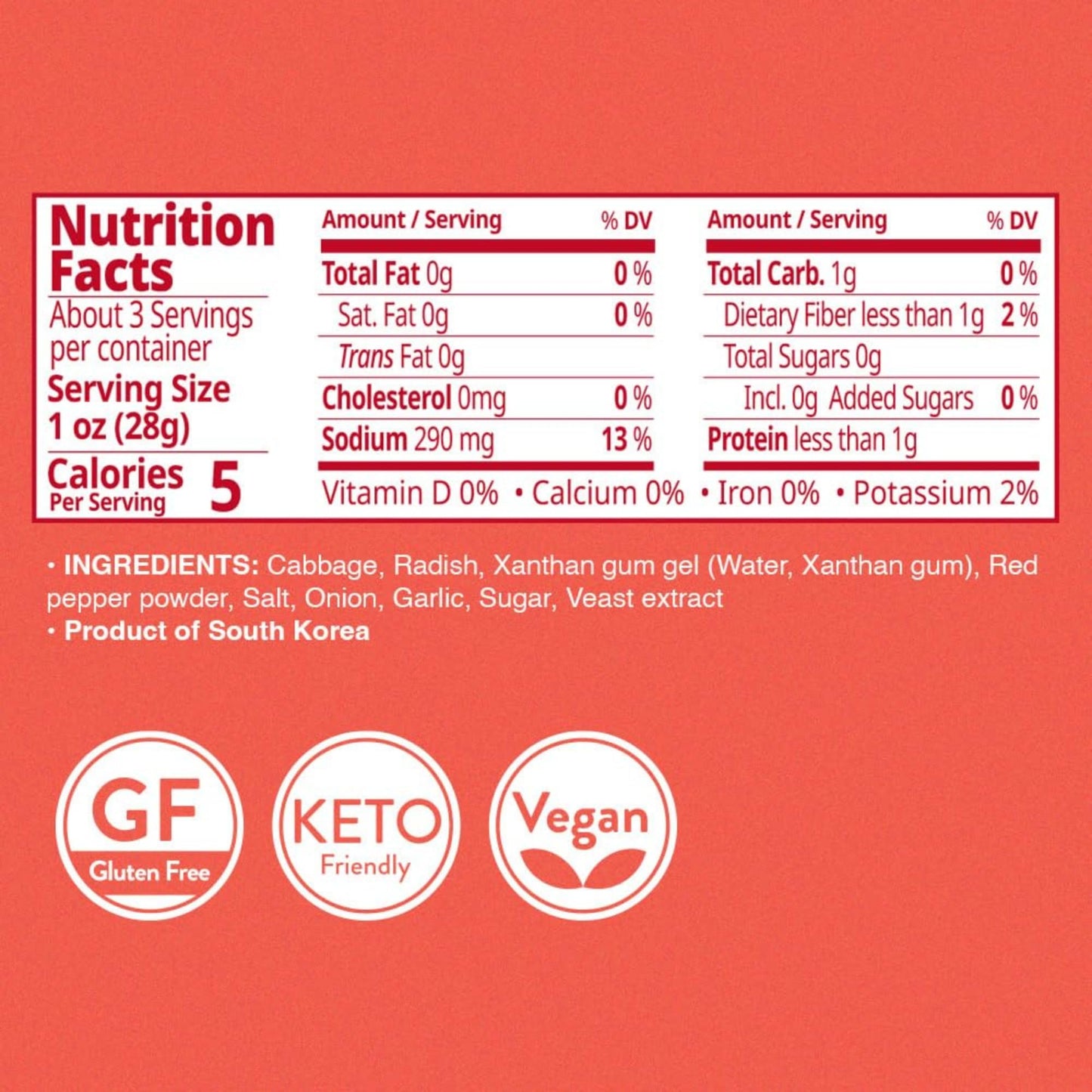 Spicy Premium Fermented Kimchi Napa Cabbage - – (Gluten Free / KETO / Vegan) | 0 Fat/ 0 Sugar/ 0 Cholesterol | Long Shelf Life | Perfect for Ramen & Stir-Fries - JONGGA