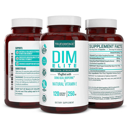 DIM Supplement 250mg (Diindolylmethane)-Plus Dong Quai, Natural Vitamin E & BioPerine - Supports Menopause Relief & Hormonal Acne -Hormone Balance Support for Women and Men-Veggie Caps