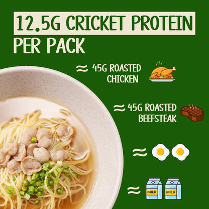 Rec Rec Protein Instant Ramen (3.56 oz Pack of 8) | Air-Dried Healthy Ramen Noodles with Cricket Protein 12.5g | Better Texture and Taste | Non-Fried, No Artificial Flavors Noodles | Variety 8-Pack: Truffle Cream, Green Peppercorn, Miso & Spicy Tantanmen