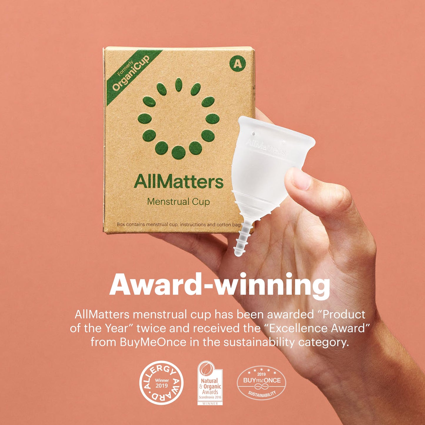 Menstrual Cup by AllMatters - Size B - Superior to Pads & Tampons - Voted Best Menstrual Cup by Reviewed - Made in Germany - Soft and Flexible