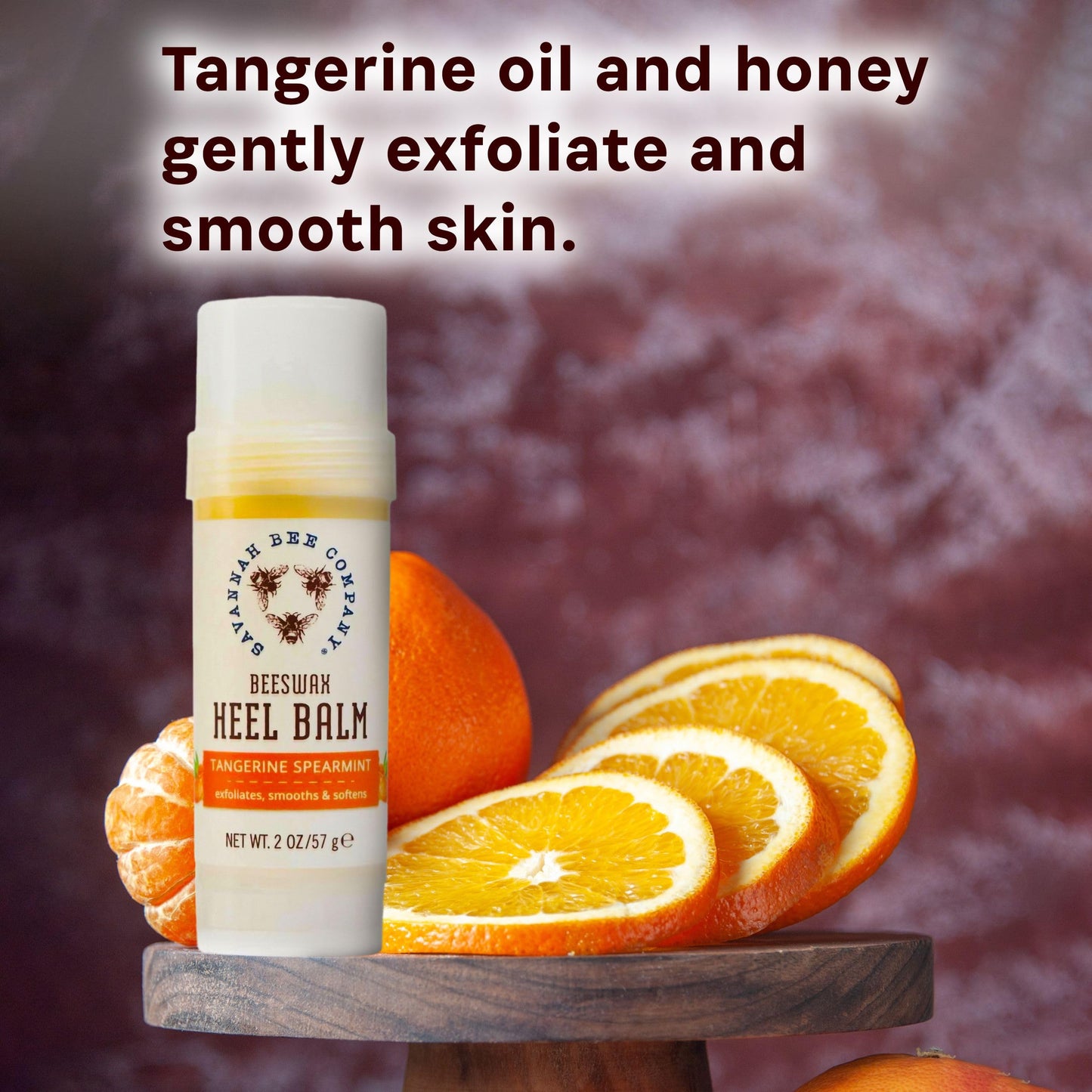 Savannah Bee Company Beeswax Heel Balm - Foot Balm for Cracked Heels with Tangerine Fragrance