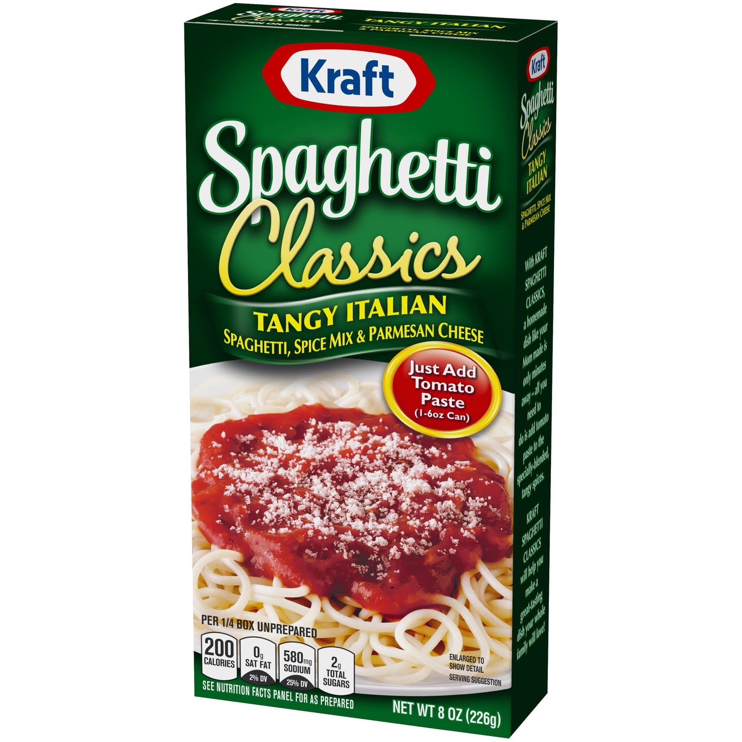 Kraft Spaghetti Classics Tangy Italian Spaghetti, Spices, & Parmesan Cheese Meal Mix, 8 oz Box