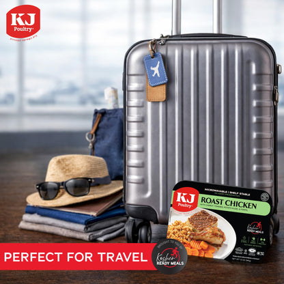 KJ Poultry Kosher Ready Meals - Bone In Chicken & Kugel, MRE Meat Meals Ready to Eat, Shabbos Food, Halal, (1 Pack) Prepared Entree Fully Cooked, Shelf Stable Microwave Dinner Travel Military Camping