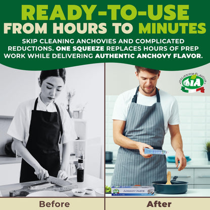 IA Anchovy Paste Ready to Use in a 2.12oz (60g) Tube, Ideal for Salads, Eggs or Sandwiches, Gluten-Free, Recyclable and Anti-Waste Packaging