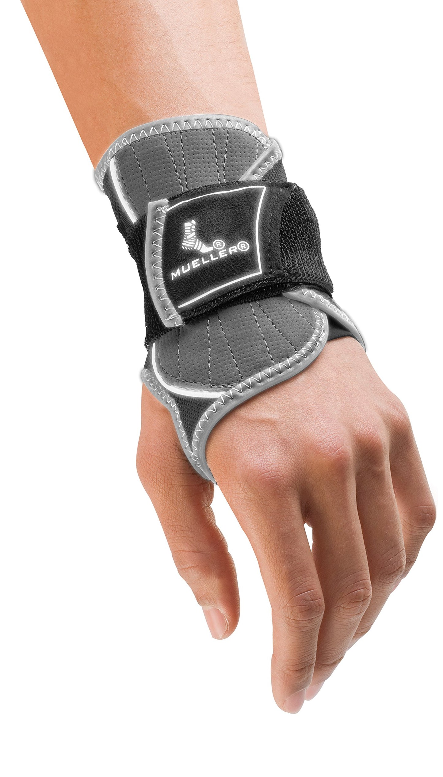 MUELLER Sports Medicine Hg80 Premium Wrist Brace, Wrist Pain Relief Support for Men and Women, Ideal for Carpal Tunnel, Tendinitis, Arthritis, Black/Gray