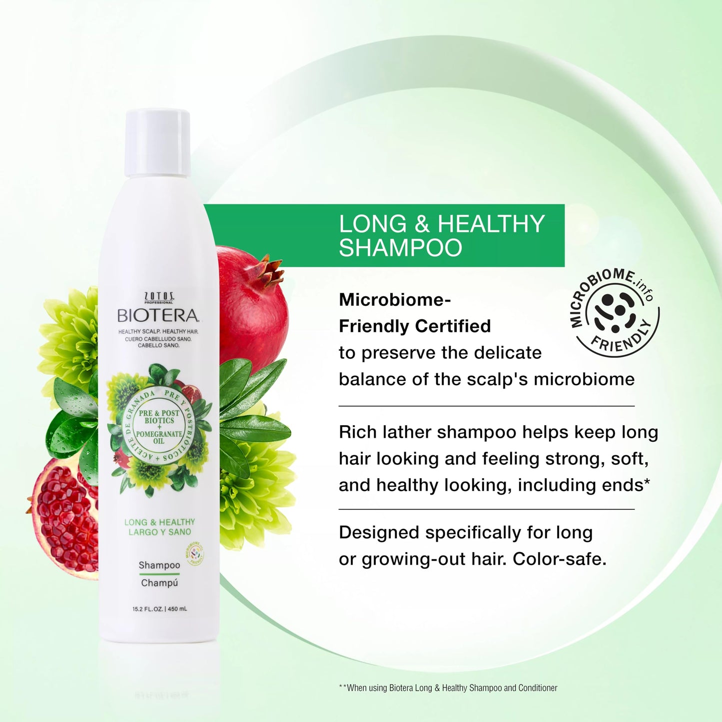 Biotera Long & Healthy Strengthening Shampoo | Strengthens Long, Growing Hair | Microbiome Friendly | Vegan & Animal Test Free | Paraben Free | Color-Safe