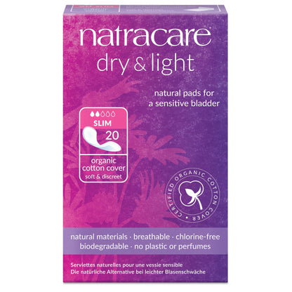 Natracare, Pads Dry Light, 20 Count