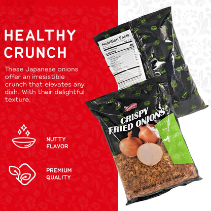 Shirakiku Crispy Fried Onion | Japanese Crunchy Chopped Onions Topping | Ideal for Enhancing Asian Soups, Salads, and Casseroles | 14.1 OZ Bag - Pack Of 1