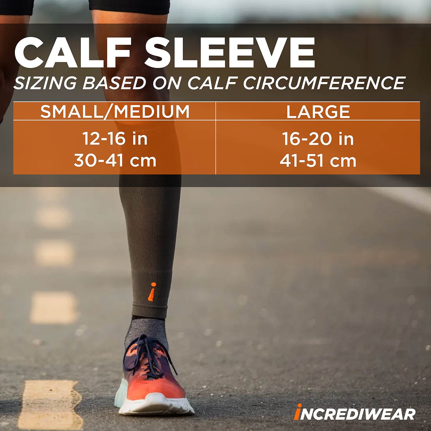 Incrediwear Calf Sleeve - Calf Sleeves for Men and Women to Help with Muscle Pain Relief, Shin Splints, and Muscle Recovery (Charcoal, Large)
