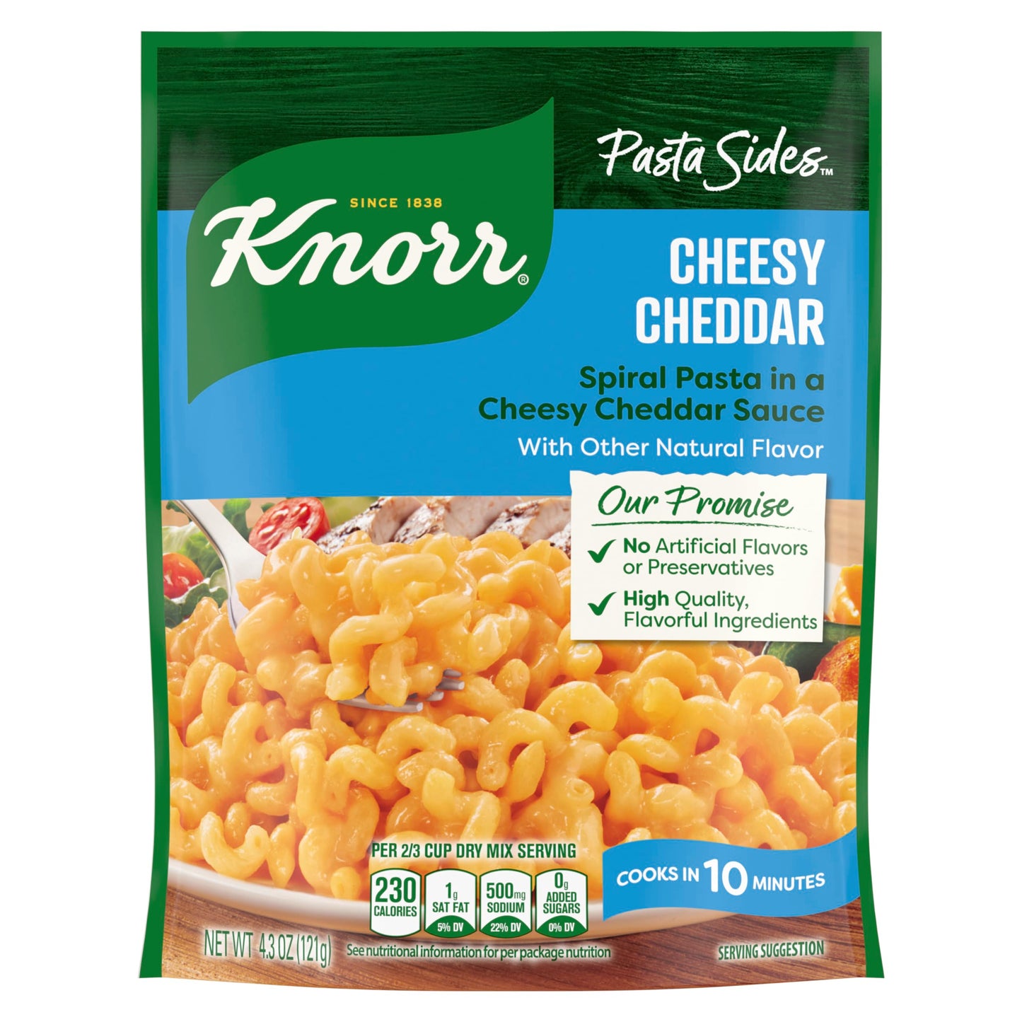 Knorr Pasta Sides Cheesy Cheddar Rotini For Delicious Quick Pasta Side Dishes 4.3 oz