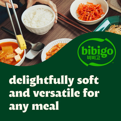 Bibigo Korean Sticky White Rice, Microwavable, Zero Trans Fat, 7.4 Ounce (Pack of 18)