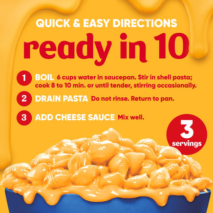 Velveeta Gluten Free Shells and Cheese, Brown Rice and Corn Pasta, 1 Box, for Easy Dinner or Dinner Sides, Original Flavor, Made with Real Cheese, 12 oz
