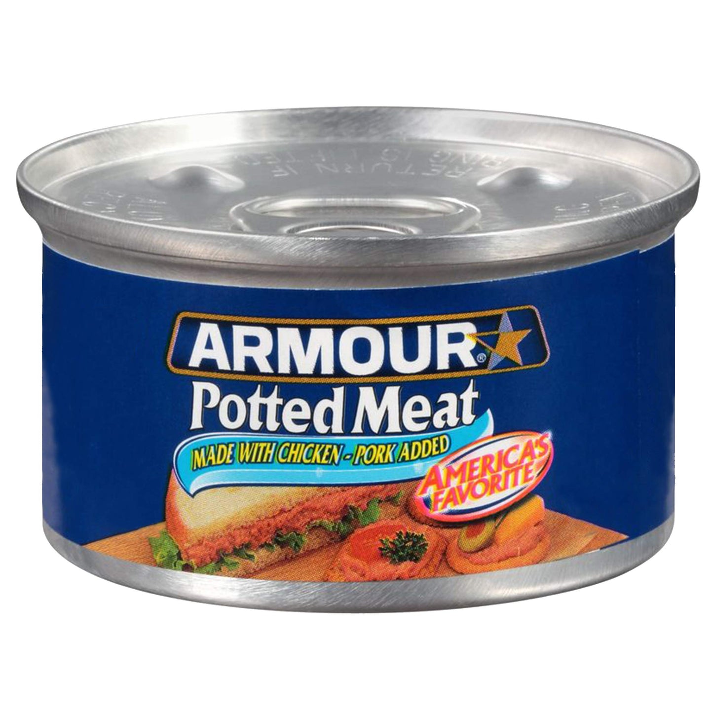 Armour Star Potted Meat, Ready to Eat Canned Meat, 10g Protein Per Serving, 3 oz. (Bulk Pack of 48)