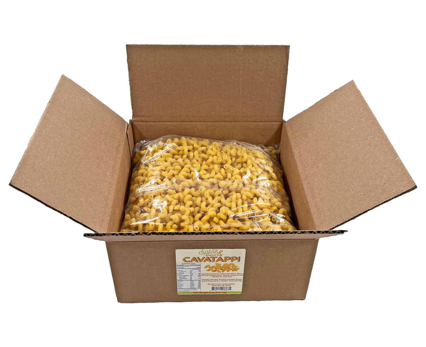 Cavatappi Pasta Noodles | 100% Durum Semolina Flour | by Dasher's Spice & Beans | 5 lb.