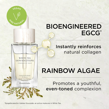 Elizabeth Arden White Tea Skin Solutions Fortifying Bi-Phase Oil Face Serum, Fine Lines and Wrinkles Treatment, Brightening Formula, 1.0 fl oz (Pack of 1)