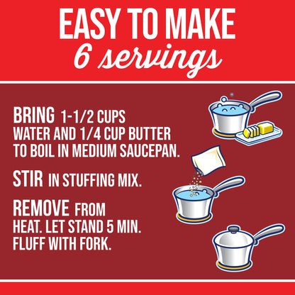 Stove Top Stuffing Mix, 1 Box, for Dinner Sides and Thanksgiving Dinner, Chicken, 6 oz