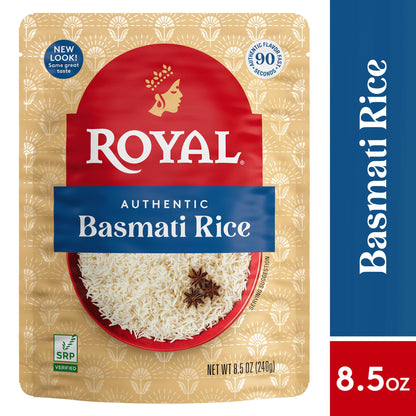 Royal Basmati Rice - Ready to Heat Basmati Rice - (6 Pack) 8.5 oz Microwaveable Pouch