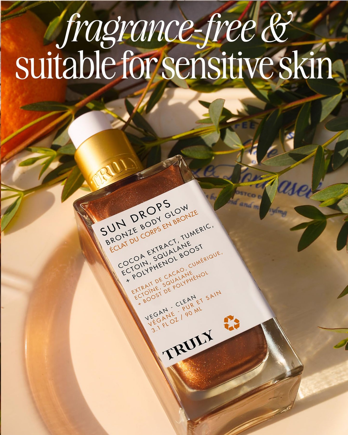Truly Sun Drops Bronze Body Glow Oil – Bronzing Oil for Radiant Skin, Hydrating Body Shimmer with Turmeric & Cocoa Extract, Lightweight Non-Greasy Illuminating Formula for All Skin Tones