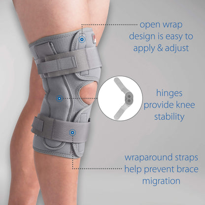 Swede-O Thermal Vent Open Wrap ROM Hinged Knee Brace - Medium