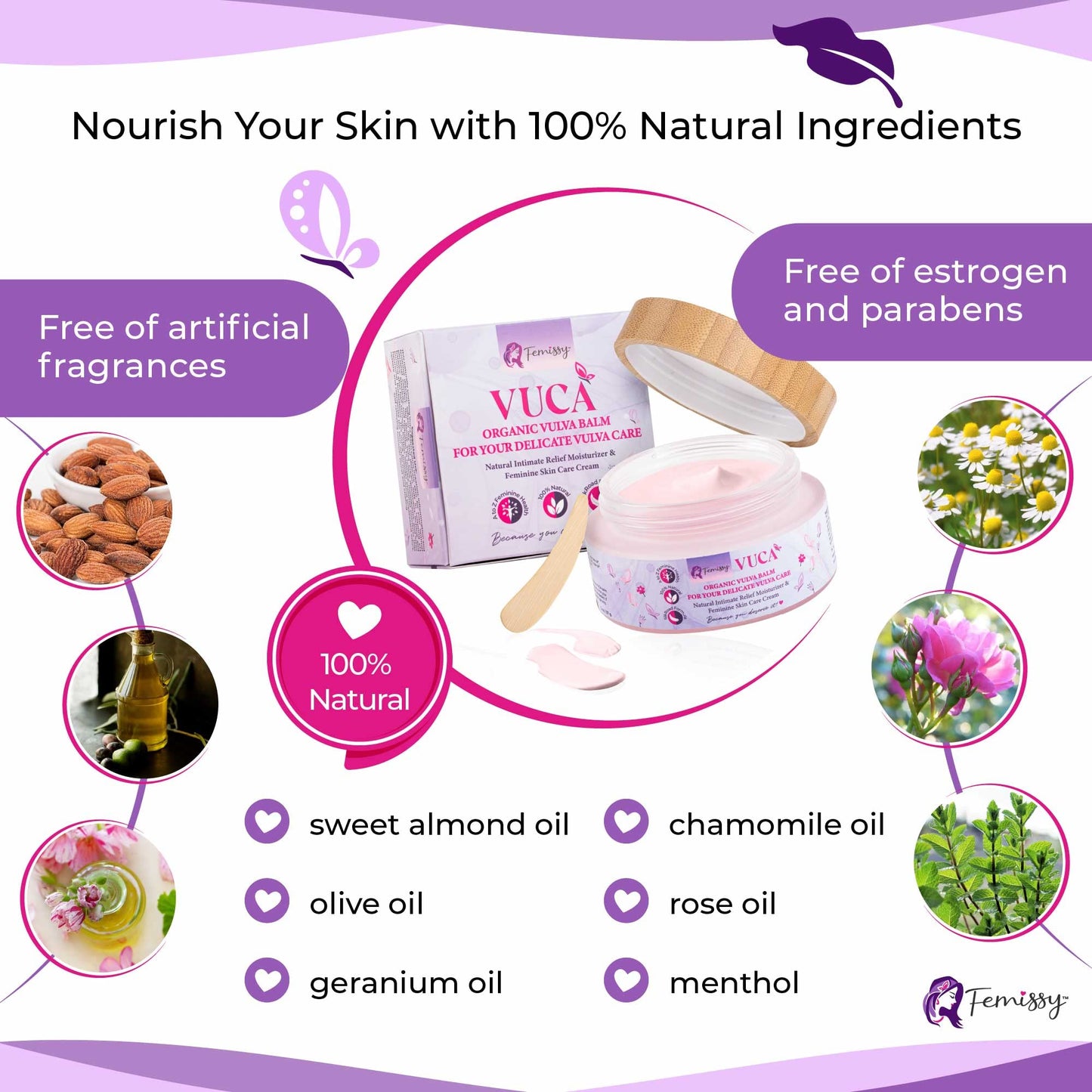 Vulva Balm (Rose & Mint, 2oz + 0.5oz) – All-in-One Organic Vaginal Moisturizer Cream with 11 Botanicals – Natural, Travel-size Vaginal Itch Cream – Hydrates & Soothes Redness, Dryness & Irritation