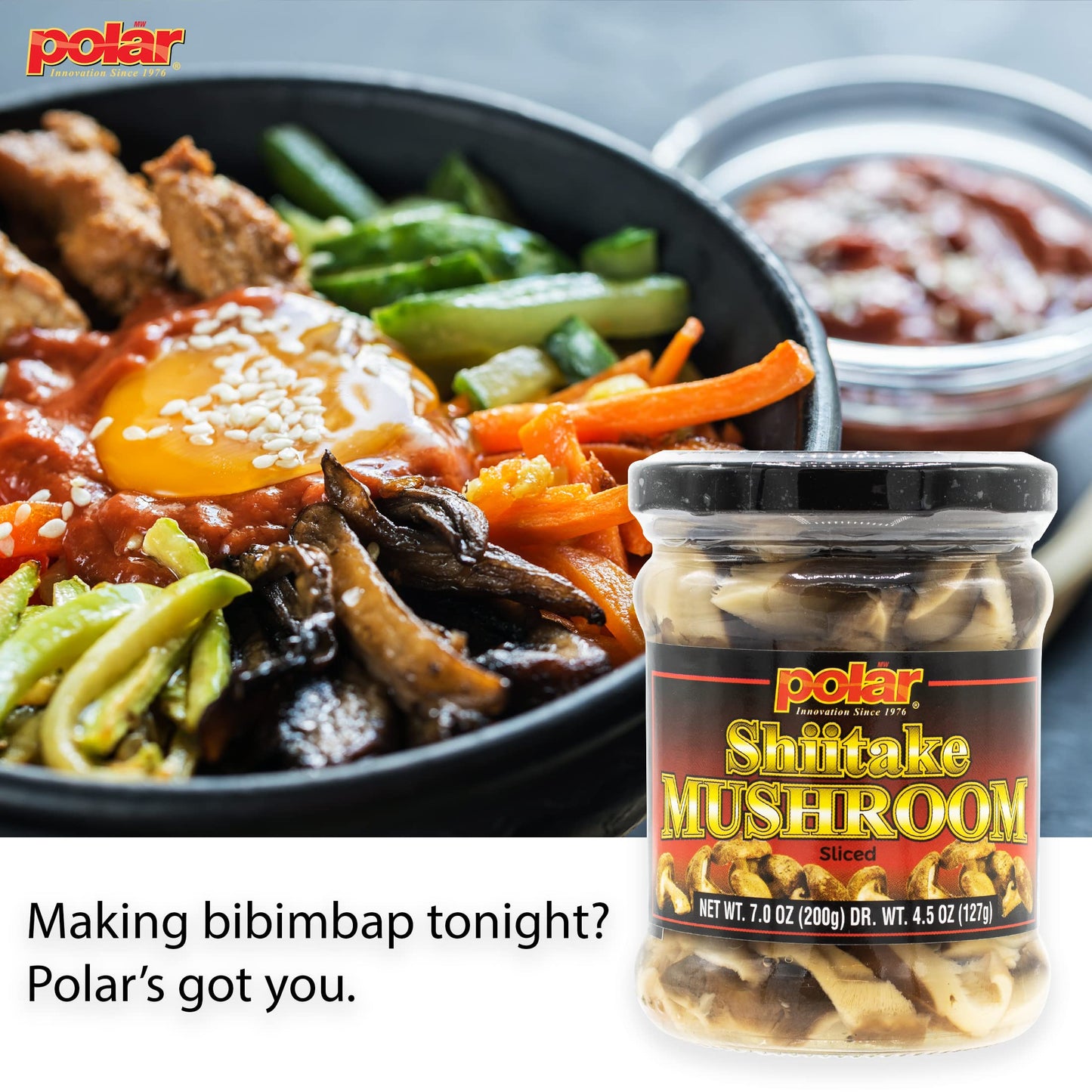 MW Polar Shiitake Mushrooms in Jar, Ready-to-eat, Easy, Sliced, Healthy, Great for Pasta, Ramen, Quiche, Omelet, Stir fry, Asian recipes, Bibimbap, Side dishes, 7 oz (Pack of 12)