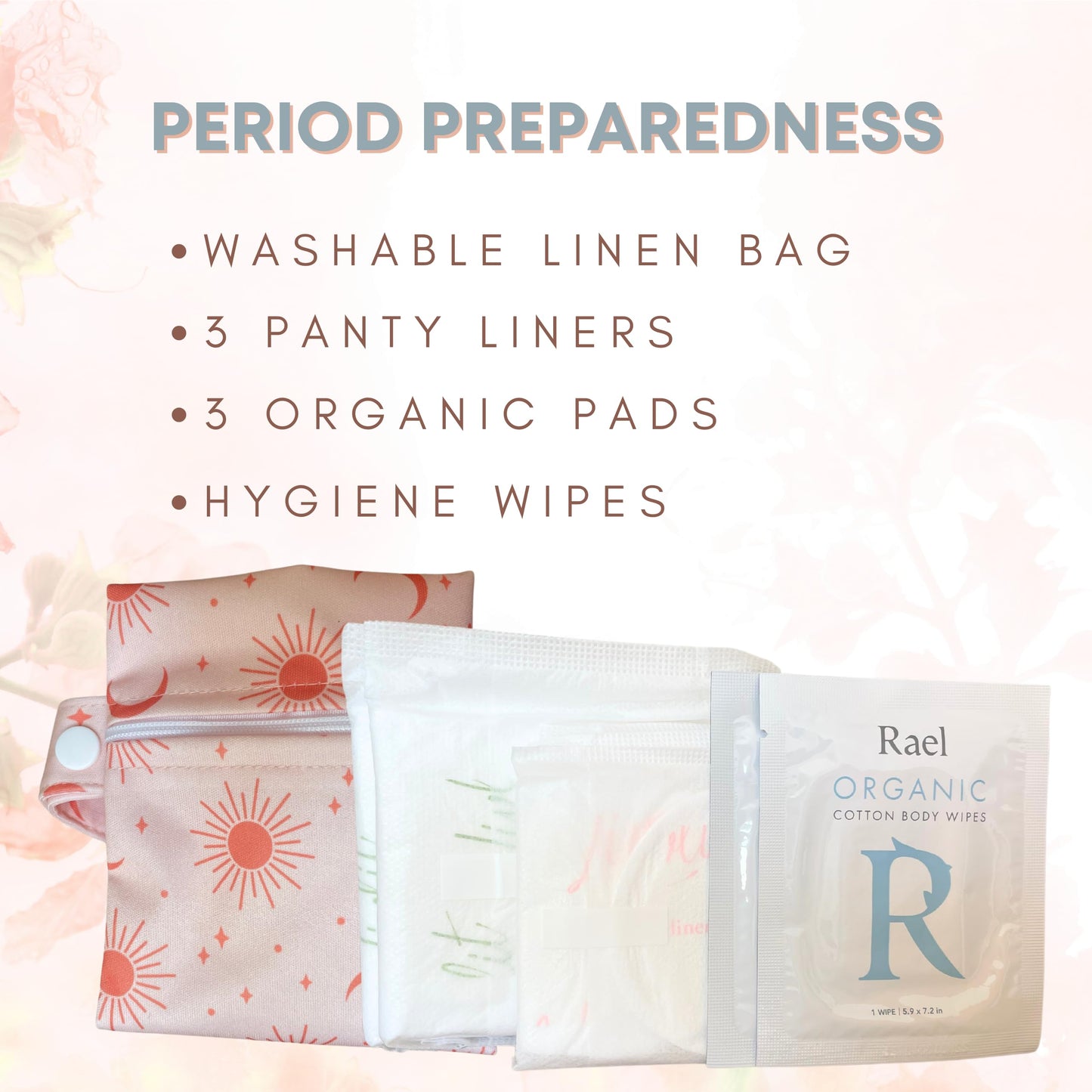 Skin to Skin My First Period Kit for Girls 10-16: Menstrual Starter Kit with Pads, Panty Liners, Cramp Relief, Educational Booklet