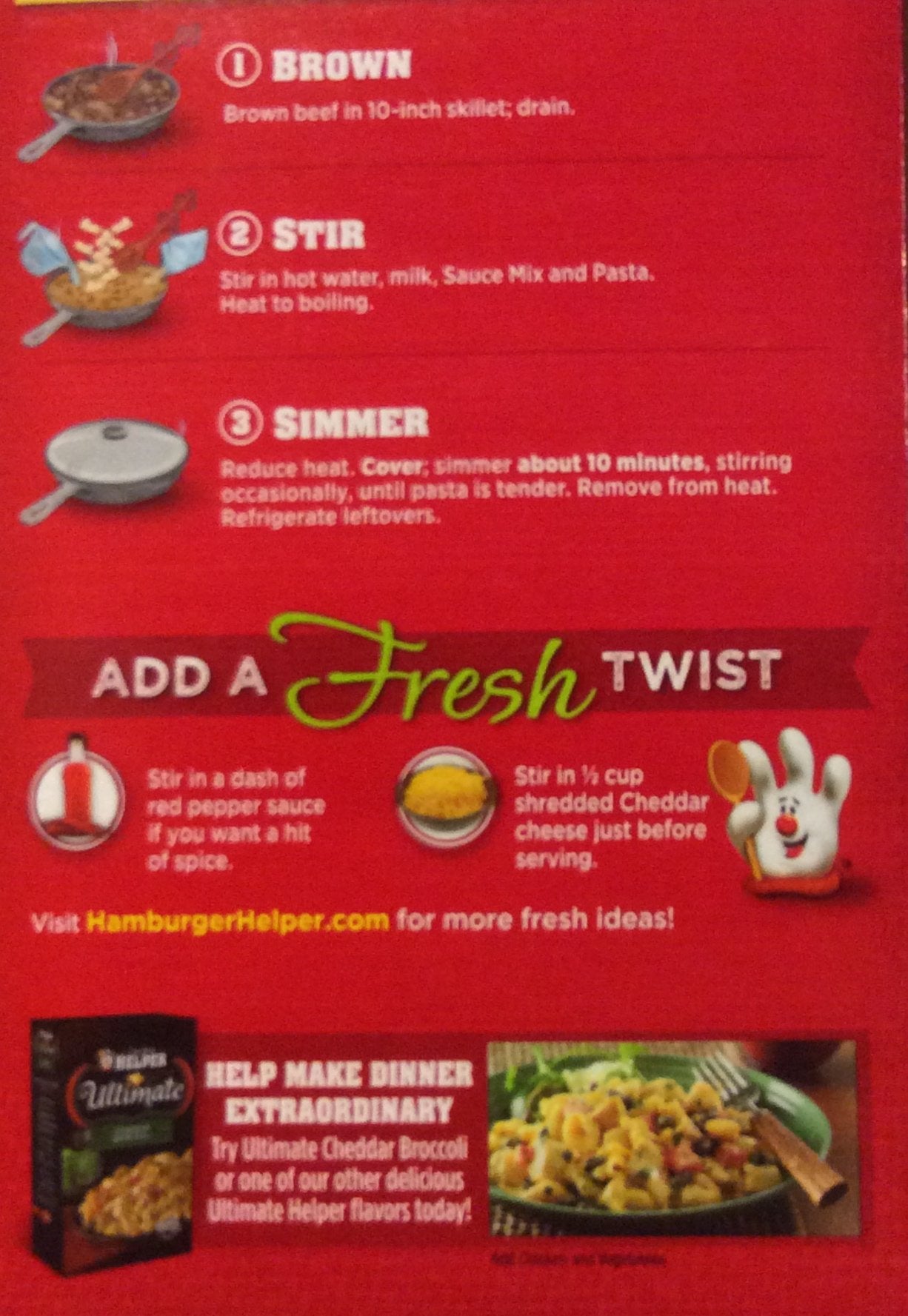 Betty Crocker CHEDDAR CHEESE MELT Hamburger Helper 4.7oz (2 Pack)