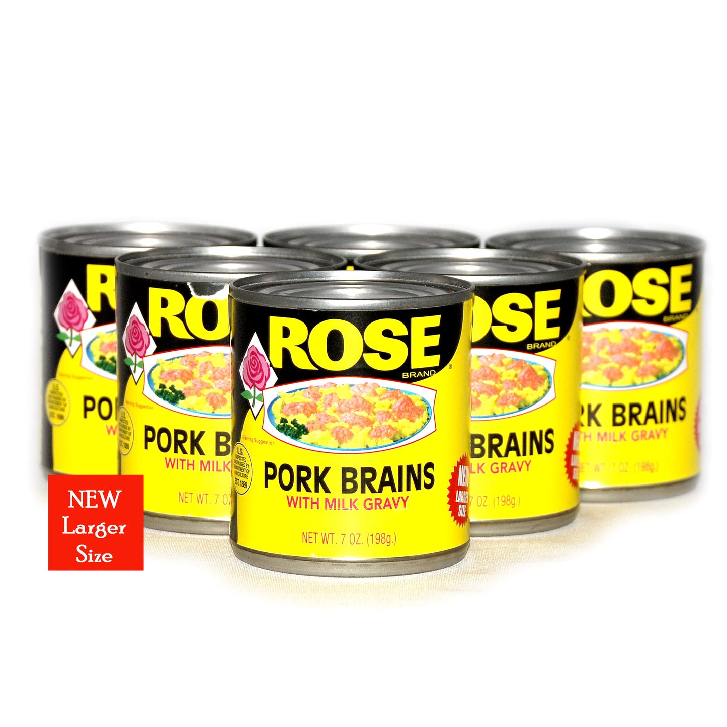 Rose Pork Brains, 7 oz. (189g) Pack of 6 Bundled with a JFS Recipe Card