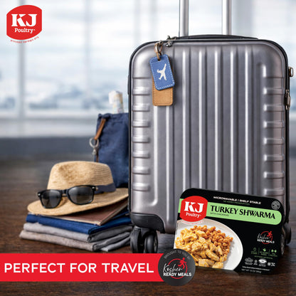 KJ Poultry Kosher Ready Meals - Turkey Shwarma, MRE Meat Meals Ready to Eat, Gluten Free, Halal, (1 Pack) Prepared Entree Fully Cooked, Shelf Stable Microwave Dinner, Travel, Military, Camping
